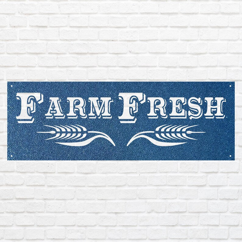 Farm FreshFarm Fresh Metal Wall Art, Metal Farm Sign, Laser Cut Farmhouse Wall Art, Outdoor Metal Wall Decor, Farm Kitchen Decor