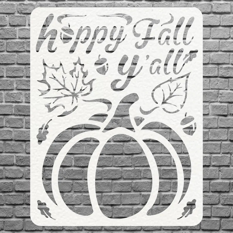 Happy Fall Yall Pumpkin Wall Art, Happy Fall Yall Metal Wall Art, Fall Home Decor, Laser Cut Autumn Wall Sign, Housewarming Gift