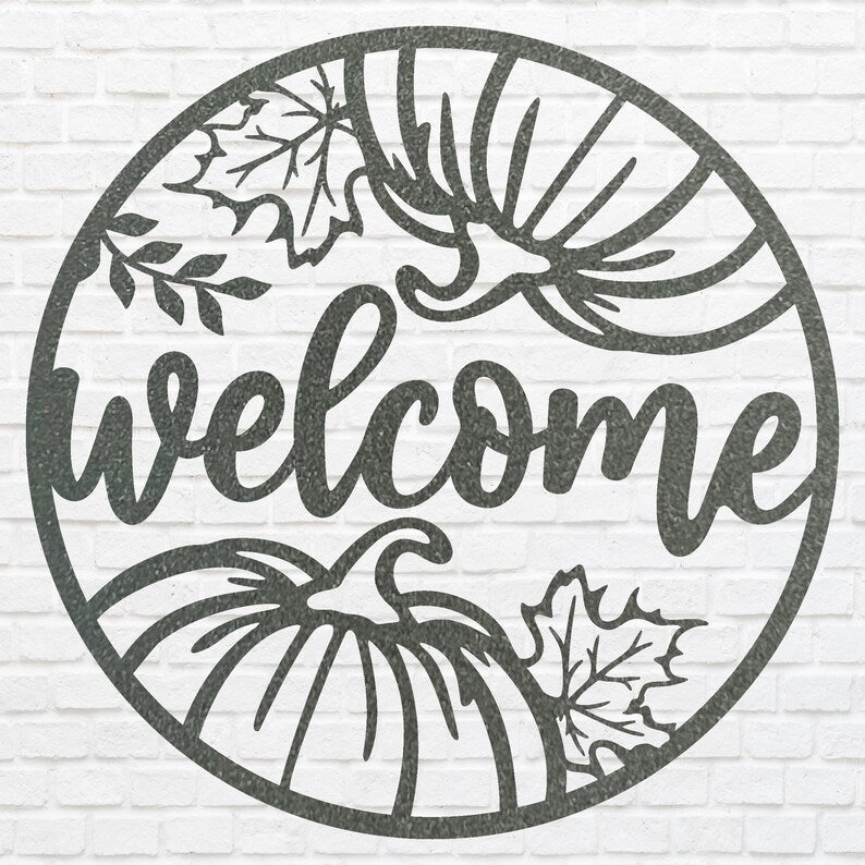 Welcome Metal Wall Art, Pumpkin Metal Wall Art, Laser Cut Welcome Home Sign, Outdoor Welcome Sign, Welcome Decor