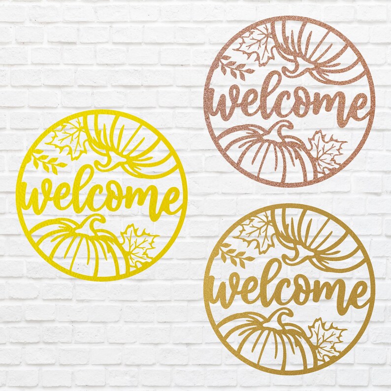 Welcome Metal Wall Art, Pumpkin Metal Wall Art, Laser Cut Welcome Home Sign, Outdoor Welcome Sign, Welcome Decor