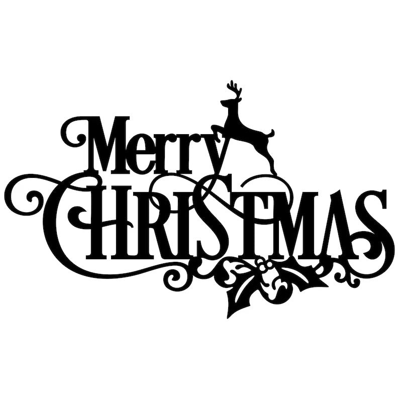 Merry Christmas Metal Art, Metal Christmas Sign, Laser Cut Metal Wall Art, Christmas Home Decor, Holiday Wall Art