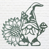 Gnome Metal Wall Art, Christmas Gnome Wall Art, Laser Cut Gnome Fall Holiday Decor, Sunflower Metal Sign, Gnome Decor
