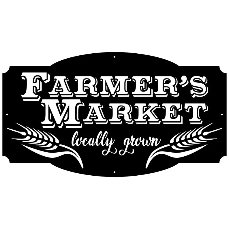 Farmers Market Metal Wall Art, Farmers Market Sign, Laser Cut Farmhouse Wall Art, Farmers Market Decor, Housewarming Gift