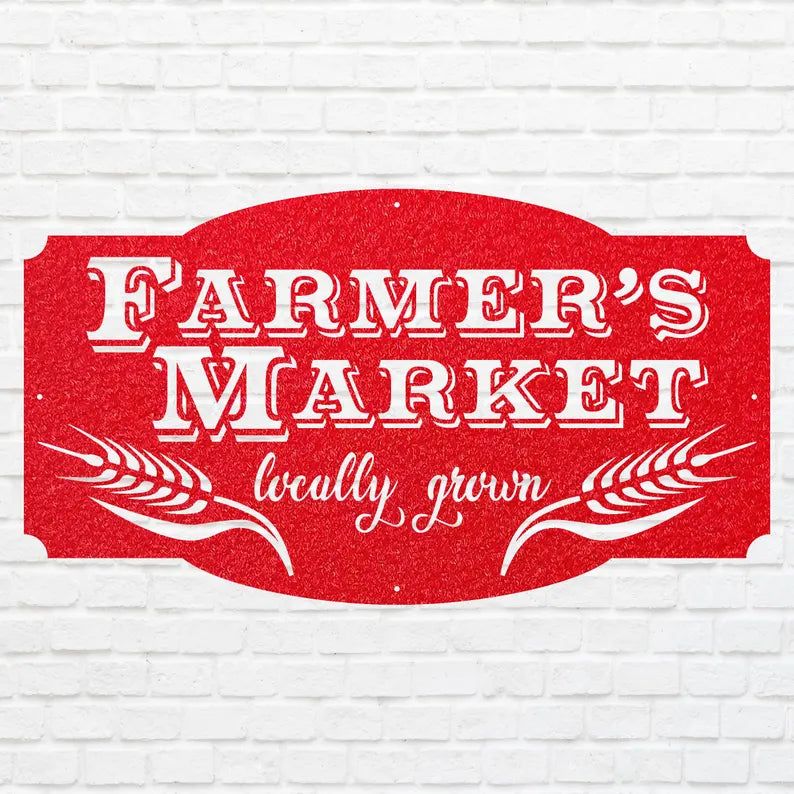 Farmers Market Metal Wall Art, Farmers Market Sign, Laser Cut Farmhouse Wall Art, Farmers Market Decor, Housewarming Gift