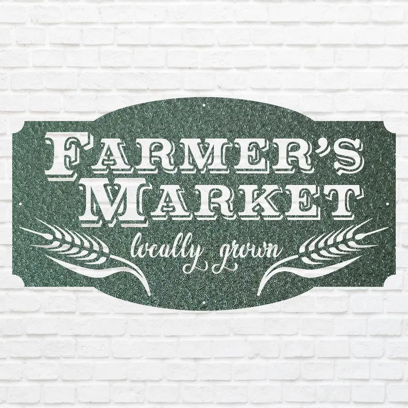Farmers Market Metal Wall Art, Farmers Market Sign, Laser Cut Farmhouse Wall Art, Farmers Market Decor, Housewarming Gift