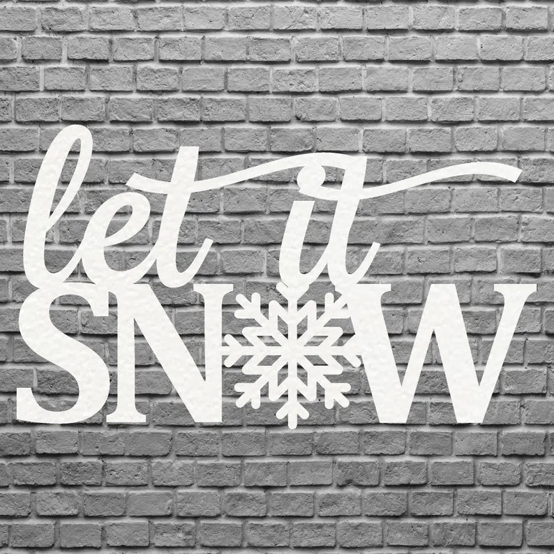Let It Snow Metal Art, Snowflake Metal Artwork, Christmas Holiday Metal Wall Art, Metal Snowflake Decor, Metal Wall Decor