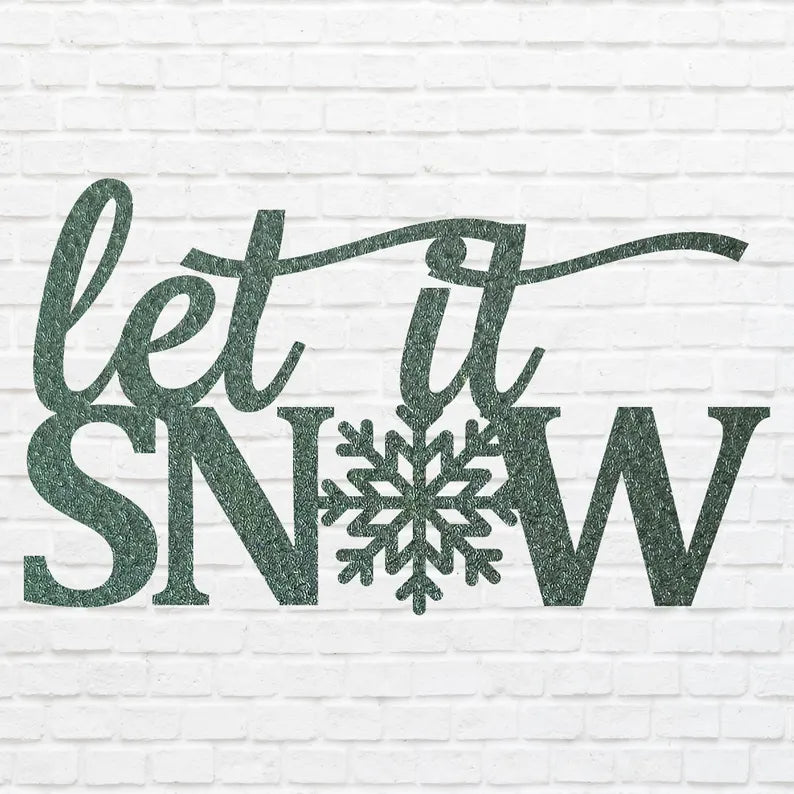 Let It Snow Metal Art, Snowflake Metal Artwork, Christmas Holiday Metal Wall Art, Metal Snowflake Decor, Metal Wall Decor