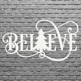 Believe Metal Wall Art, Believe Christmas Tree Wall Art, Laser Cut Believe Metal Sign, Believe Decor, Housewarming Gift