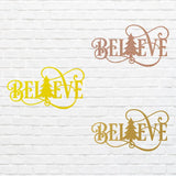 Believe Metal Wall Art, Believe Christmas Tree Wall Art, Laser Cut Believe Metal Sign, Believe Decor, Housewarming Gift