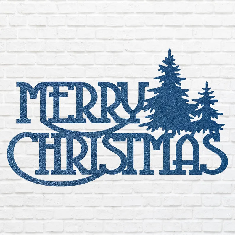 Merry Christmas Tree Metal Wall Art, Metal Christmas Sign, Laser Cut Metal Wall Art, Christmas Home Decor, Holiday Wall Art