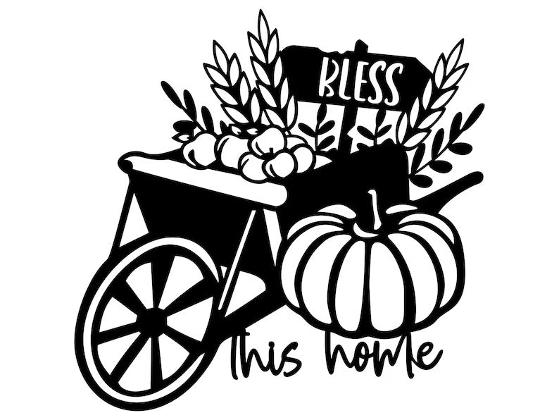 Bless This Home Metal Wall Art, Fall Metal Home Sign, Laser Cut Metal Wall Art, Unique Home Decor, Housewarming Gift