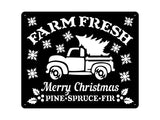 Farm Fresh Pine Tree Sign, Christmas Tree Decor, Christmas Tree Truck Sign, Personalize Name Metal Sign, Name Metal Wall Sign