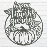 Happy Thanksgiving Pumpkin Wall Art, Happy Thanksgiving Metal Art, Laser Cut Pumpkin Fall Sign, Metal Thanks Giving Decor