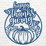 Happy Thanksgiving Pumpkin Wall Art, Happy Thanksgiving Metal Art, Laser Cut Pumpkin Fall Sign, Metal Thanks Giving Decor