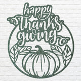 Happy Thanksgiving Pumpkin Wall Art, Happy Thanksgiving Metal Art, Laser Cut Pumpkin Fall Sign, Metal Thanks Giving Decor