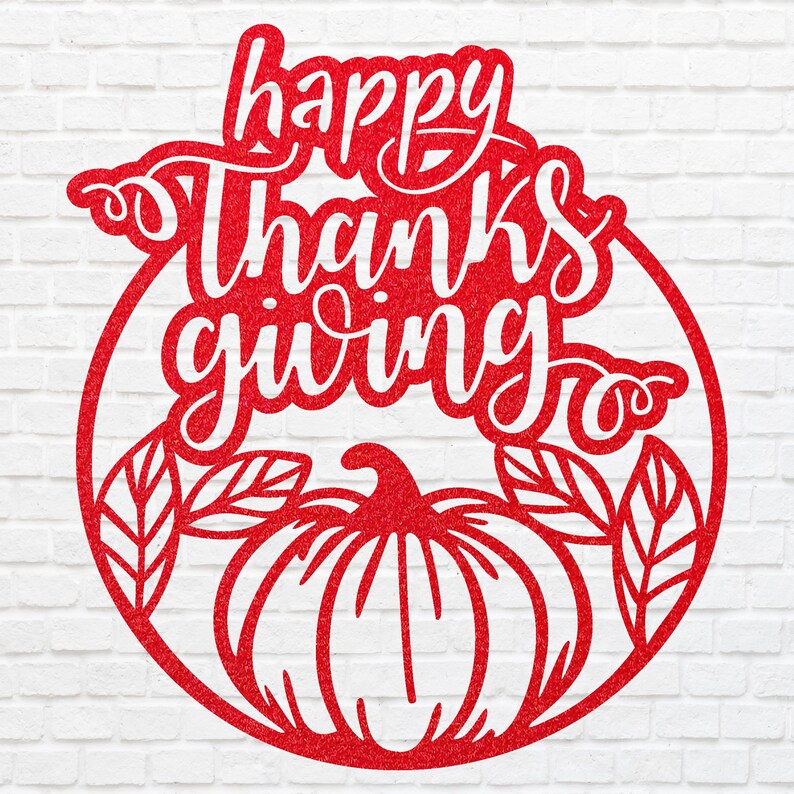 Happy Thanksgiving Pumpkin Wall Art, Happy Thanksgiving Metal Art, Laser Cut Pumpkin Fall Sign, Metal Thanks Giving Decor
