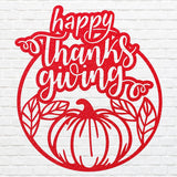 Happy Thanksgiving Pumpkin Wall Art, Happy Thanksgiving Metal Art, Laser Cut Pumpkin Fall Sign, Metal Thanks Giving Decor