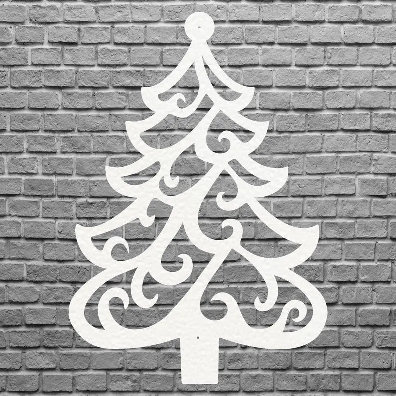 Wall Christmas Tree Metal Art, Metal Wall Hanging, Laser Cut Metal Sign, Holiday Wall Art, Christmas Tree Decor, Christmas Wall Decor