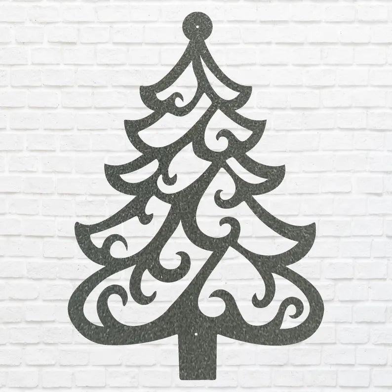 Wall Christmas Tree Metal Art, Metal Wall Hanging, Laser Cut Metal Sign, Holiday Wall Art, Christmas Tree Decor, Christmas Wall Decor