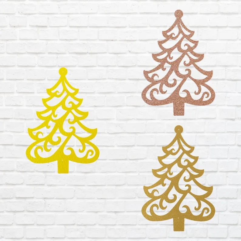 Wall Christmas Tree Metal Art, Metal Wall Hanging, Laser Cut Metal Sign, Holiday Wall Art, Christmas Tree Decor, Christmas Wall Decor