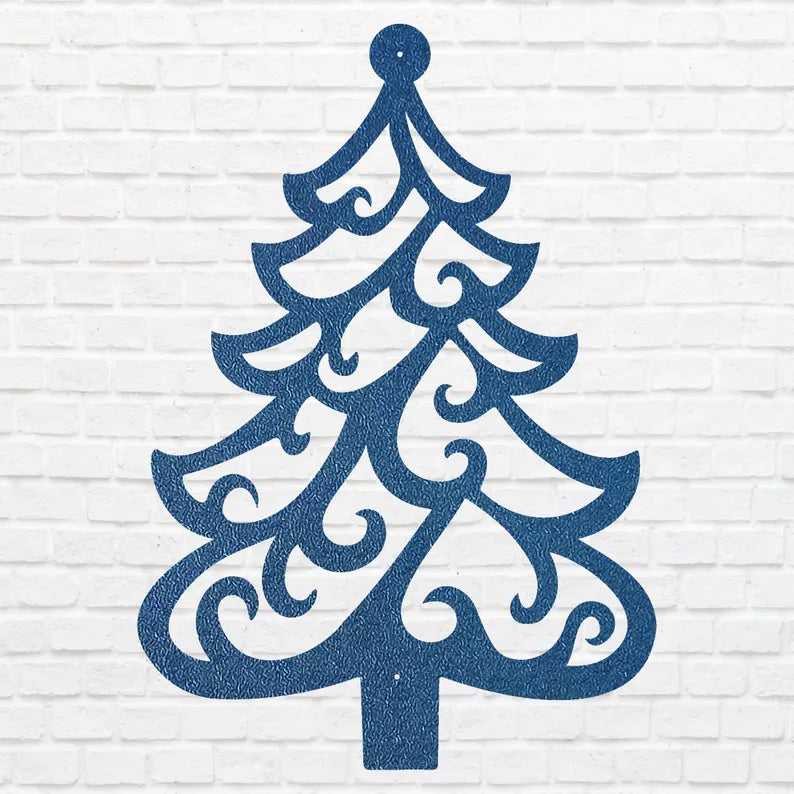 Wall Christmas Tree Metal Art, Metal Wall Hanging, Laser Cut Metal Sign, Holiday Wall Art, Christmas Tree Decor, Christmas Wall Decor