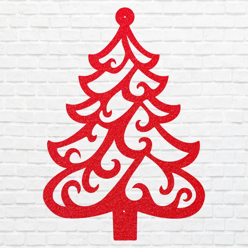 Wall Christmas Tree Metal Art, Metal Wall Hanging, Laser Cut Metal Sign, Holiday Wall Art, Christmas Tree Decor, Christmas Wall Decor