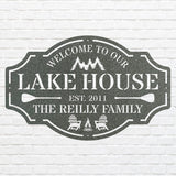 Lake House Metal Wall Art, Welcome To The Lake Laser Cut Metal Sign, Metal Address Sign, Lake Front Home Sign, Metal Wall Decor