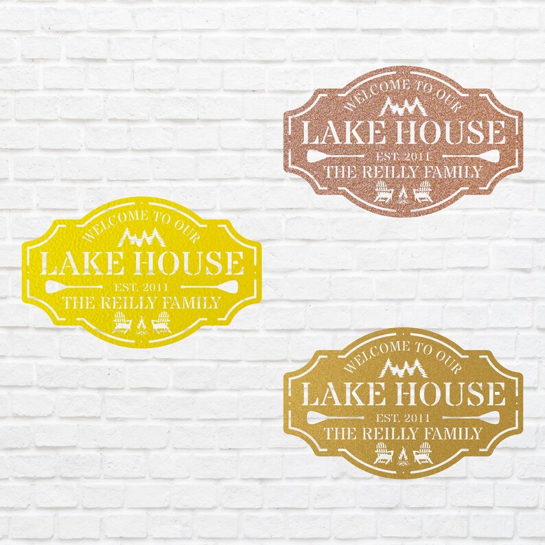 Lake House Metal Wall Art, Welcome To The Lake Laser Cut Metal Sign, Metal Address Sign, Lake Front Home Sign, Metal Wall Decor
