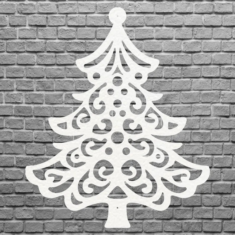 Christmas Tree Metal Art, Holiday Wall Art, Christmas Tree Decor, Metal Wall Hanging, Christmas Wall Decor, Laser Cut Metal Sign