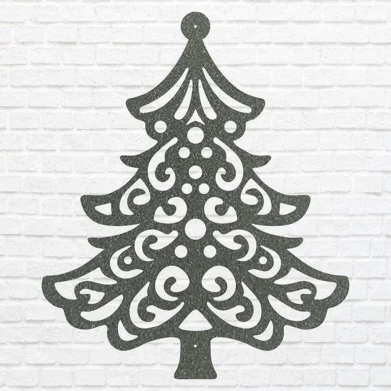 Christmas Tree Metal Art, Holiday Wall Art, Christmas Tree Decor, Metal Wall Hanging, Christmas Wall Decor, Laser Cut Metal Sign