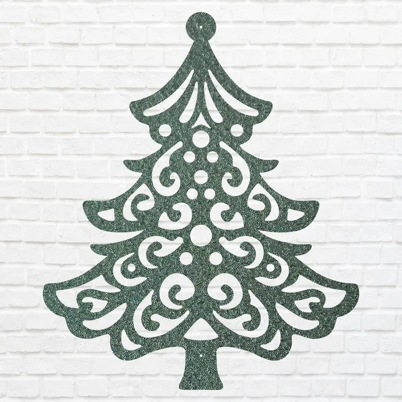 Christmas Tree Metal Art, Holiday Wall Art, Christmas Tree Decor, Metal Wall Hanging, Christmas Wall Decor, Laser Cut Metal Sign