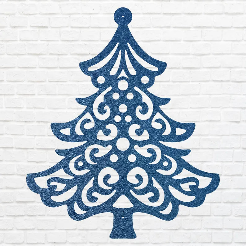 Christmas Tree Metal Art, Holiday Wall Art, Christmas Tree Decor, Metal Wall Hanging, Christmas Wall Decor, Laser Cut Metal Sign