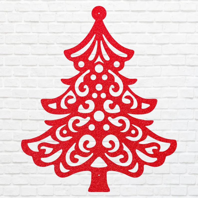 Christmas Tree Metal Art, Holiday Wall Art, Christmas Tree Decor, Metal Wall Hanging, Christmas Wall Decor, Laser Cut Metal Sign