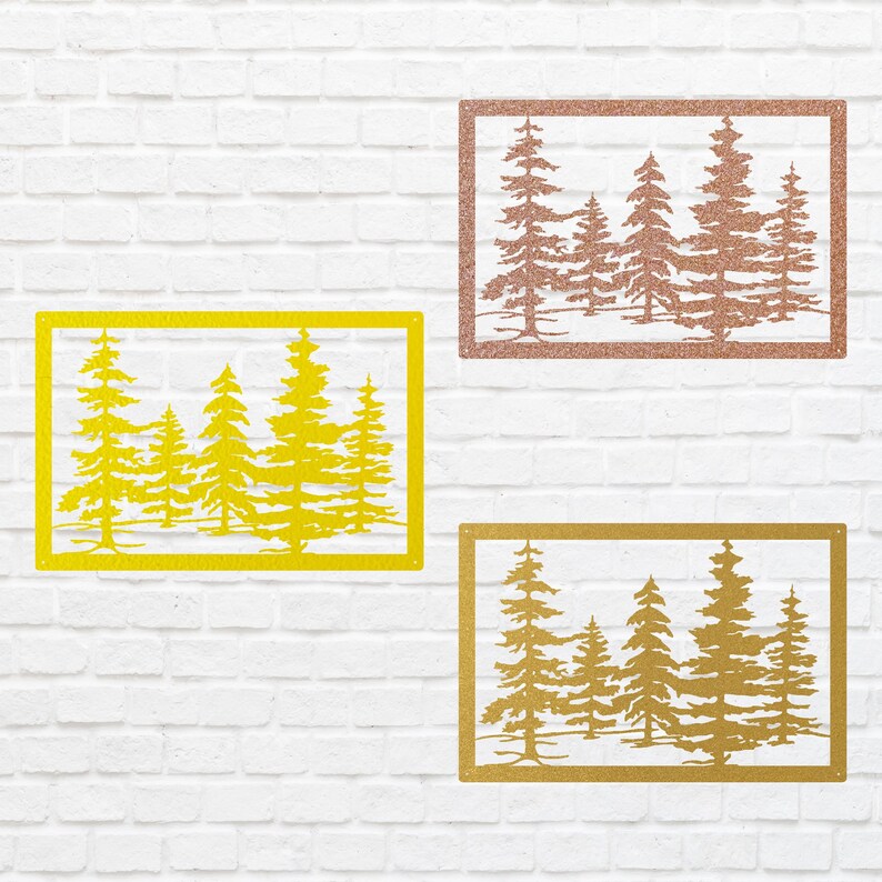 Pine Trees Metal Wall Art, Nature Wall Art, Metal Wall Decor, Pine Tree Custom Metal Sign, Farmhouse Wall Decor, Above Bed Art