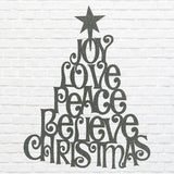 Christmas Quote Tree Art, Merry Christmas Present Decor, Metal Wall Art, Quote Wall Art, Metal Tree Wall Art