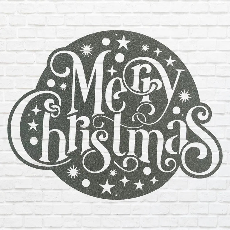 Merry Christmas Sign, Christmas Metal Art, Outdoor Christmas Decor, Christmas Decoration Art, Seasonal Wall Art