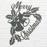 Christmas Bells Decor, Merry Christmas Wall Decor, Name Wall Metal Sign, Personalized Merry Christmas Gift