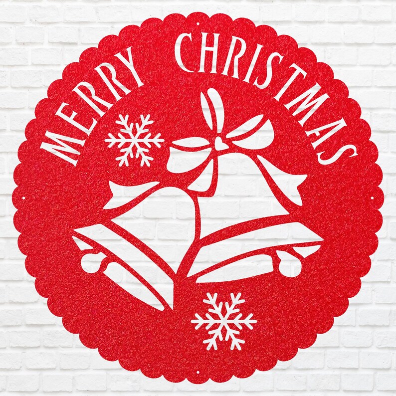 Christmas Bell sign, Merry Christmas Wall Decor, Custom Name Wall Metal Sign, Personalized Merry Christmas Gift