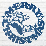 Santa Claus Wall Art, Merry Christmas Sign, Christmas Metal Sign, Santa Christmas Decoration, Outdoor Christmas Wall Art