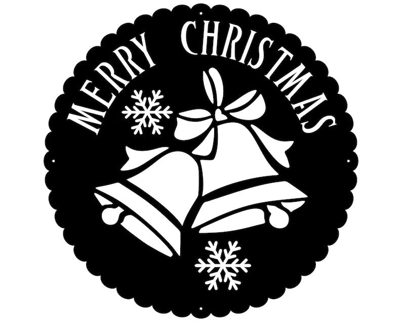 Christmas Bell sign, Merry Christmas Wall Decor, Custom Name Wall Metal Sign, Personalized Merry Christmas Gift