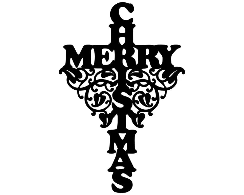 Merry Christmas Present Art, Christmas Decoration Art, Christmas Metal Art, Seasonal Metal Christmas Art, Metal Decor Wall Decor