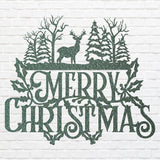 Farmhouse Winter Wall Art, Merry Christmas Reindeer Wall Art, Personalize Wall Decor, Modern Christmas Wall Hanging