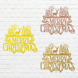 Farmhouse Winter Wall Art, Merry Christmas Reindeer Wall Art, Personalize Wall Decor, Modern Christmas Wall Hanging