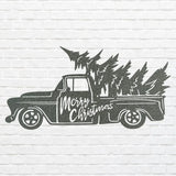 Christmas Tree Truck Sign, Metal Christmas Truck With Tree Sign, Custom Name Metal Sign, Christmas Tree Decor