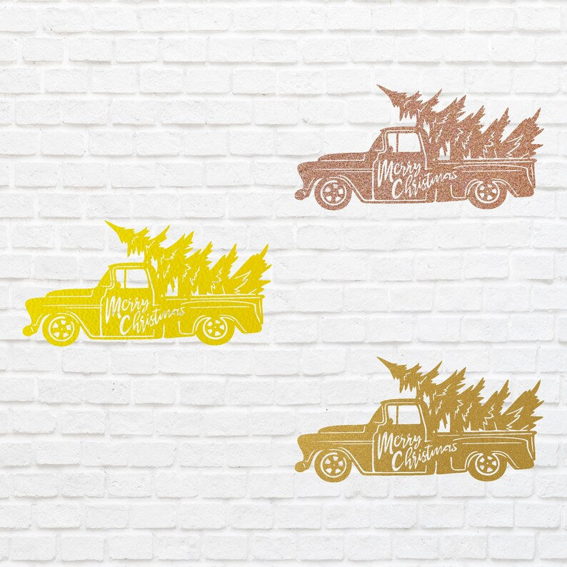 Christmas Tree Truck Sign, Metal Christmas Truck With Tree Sign, Custom Name Metal Sign, Christmas Tree Decor