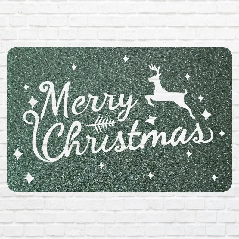 Merry Christmas Reindeer Wall Art, Farmhouse Winter Wall Art, Custom Wall Decor, Modern Christmas Wall Decor