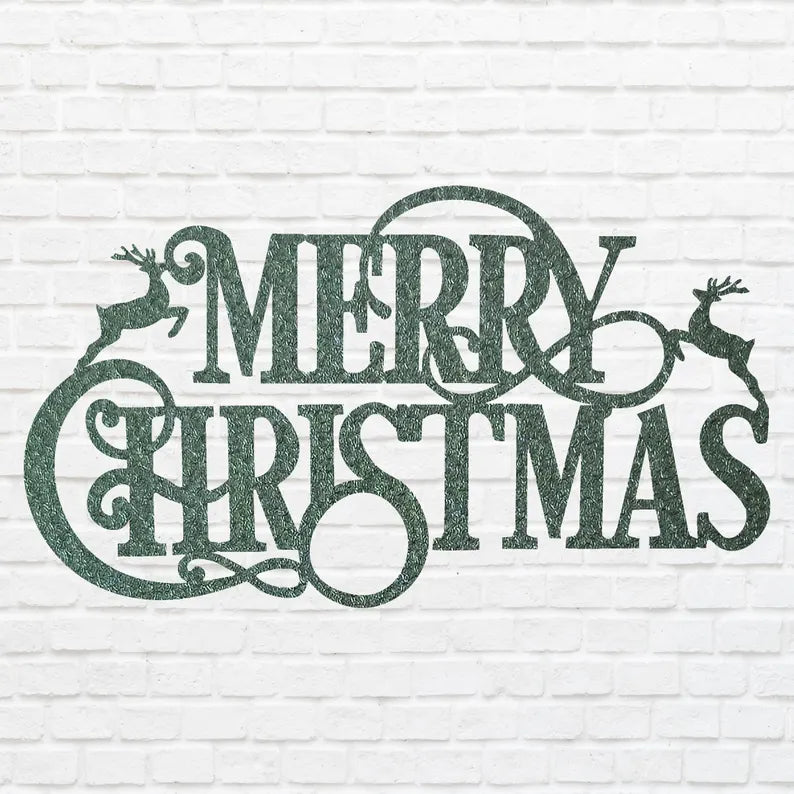 Merry Christmas Metal Art, Winter Christmas Metal Art Sign, Laser Cut Metal Wall Art, Christmas Home Decor