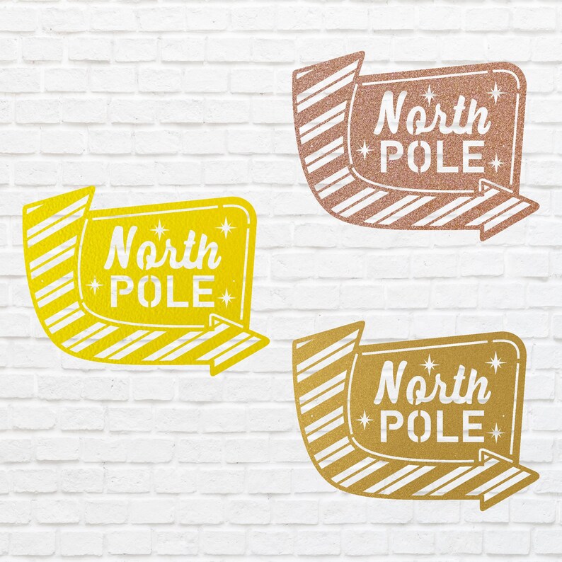 North Pole Metal Art, North Pole Metal Sign, Laser Cut Metal Wall Art, Seasonal Holiday Metal Art, Modern Metal Wall Decor