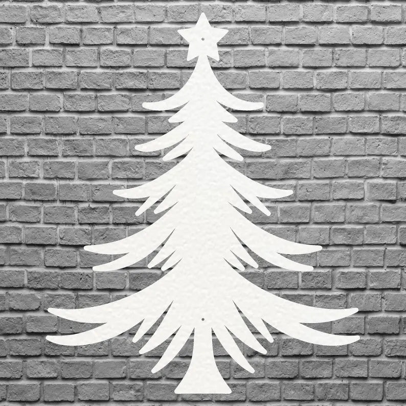 Christmas Tree Metal Wall Hanging, Holiday Wall Art, Christmas Tree Wall Art, Metal Artwork, Xmas Wall Decor, Laser Cut Metal Sign