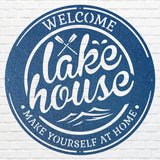 Lakehouse Metal Sign, Welcome To The Lake Laser Cut Metal Artwork, Lake Front Home Sign, Metal Coastal Wall Decor, Lake House Decor